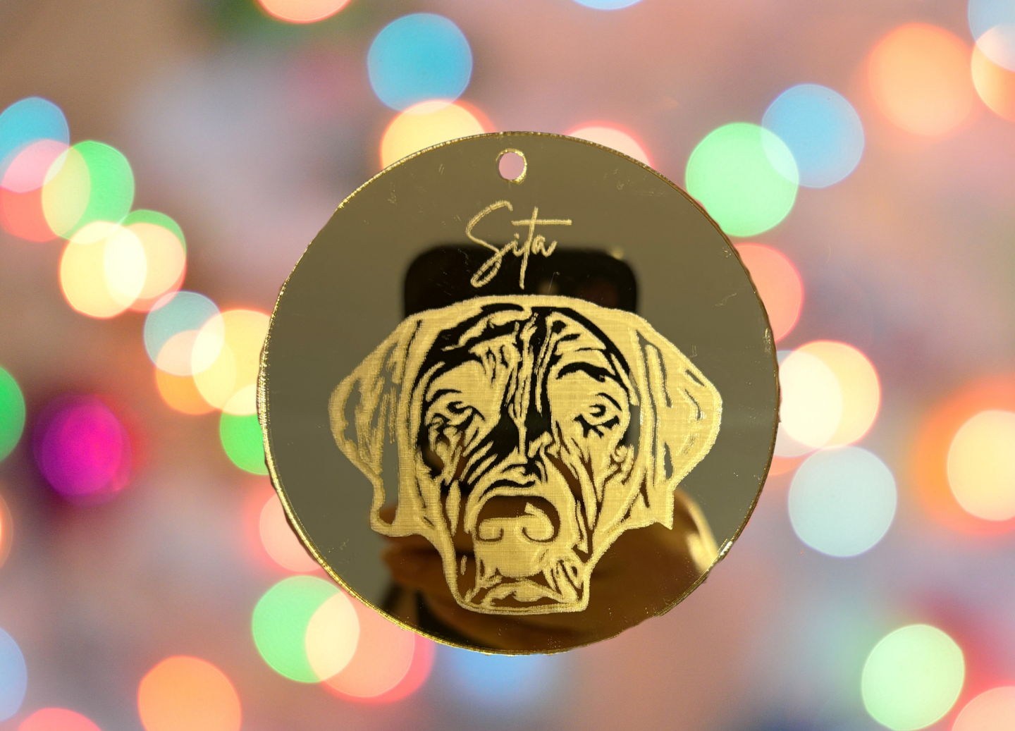 Gegraveerde Kerstornament Golden Prints & Paws